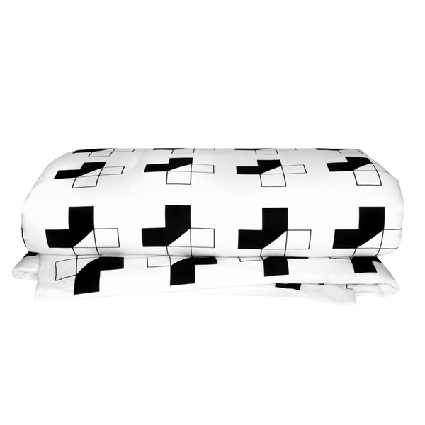 Design Ministry Half Cross Black and White Duvet Cover