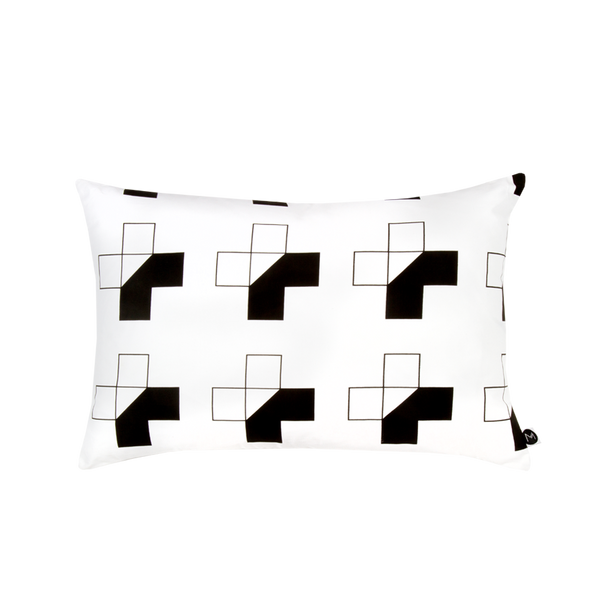 Design Ministry Half Cross Black and White Cushion