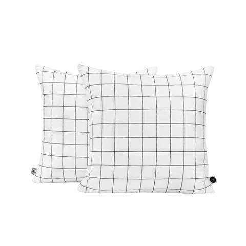 Black & Black Grid Cushion