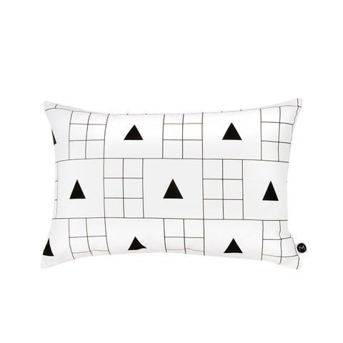 Design Ministry Triangle Grid Black and White Cushion